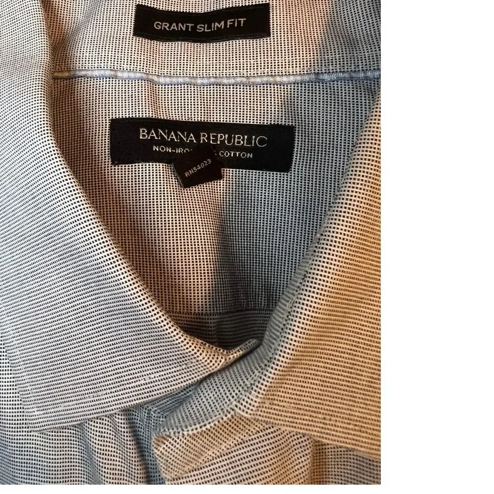 Banana Republic Grant Slim Fit Gray Button Down Shirt Size Medium